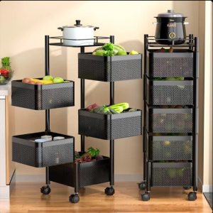 2 pcs 5 Layer Kitchen Vegetable (Fruits) Rack Square  – ৫ লেয়ার কিচেন র‌্যাক