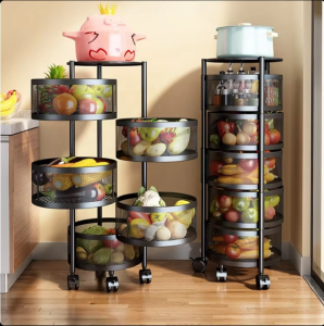 2 pcs 5 Layer Kitchen Vegetable (Fruits)  Rack Round  – ৫ লেয়ার কিচেন র‌্যাক
