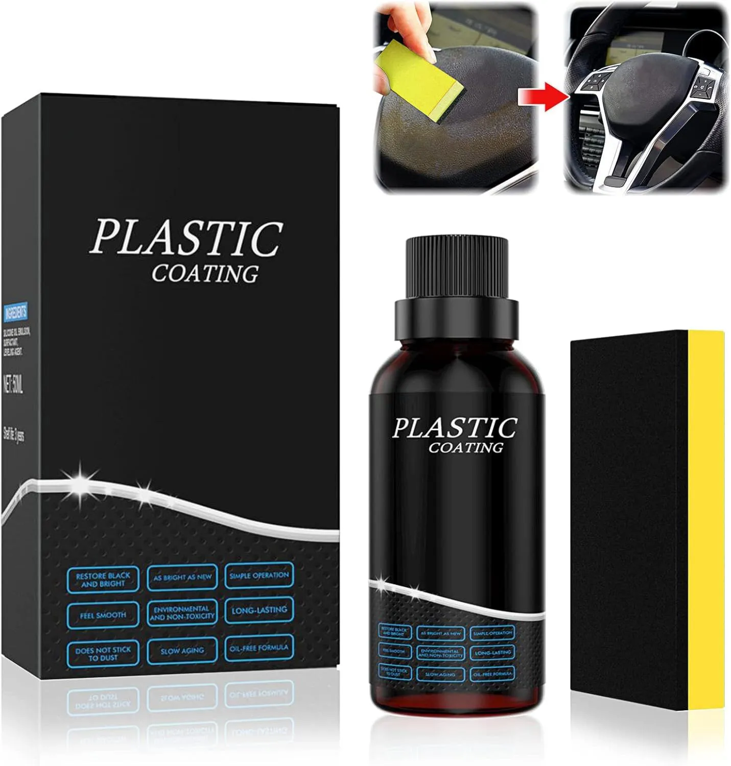 2 Pcs Plastic Coating - গাড়ি বাইক মূহুর্তেই উজ্জ্বলতা ফিরে পাবে