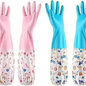 (২ জোড়া) Long Hand Gloves with Foam – থালা-বাসন ধোয়ায় গৃহিনীর সেরা সুরক্ষা